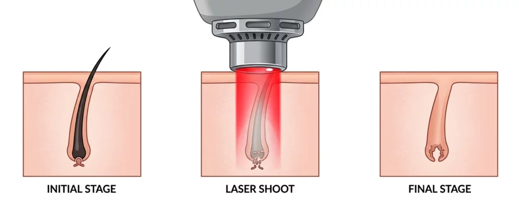 action du laser destruction poil